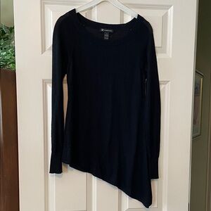 INC International Concepts Black Asymmetrical Long Sleeve Top with sparkle